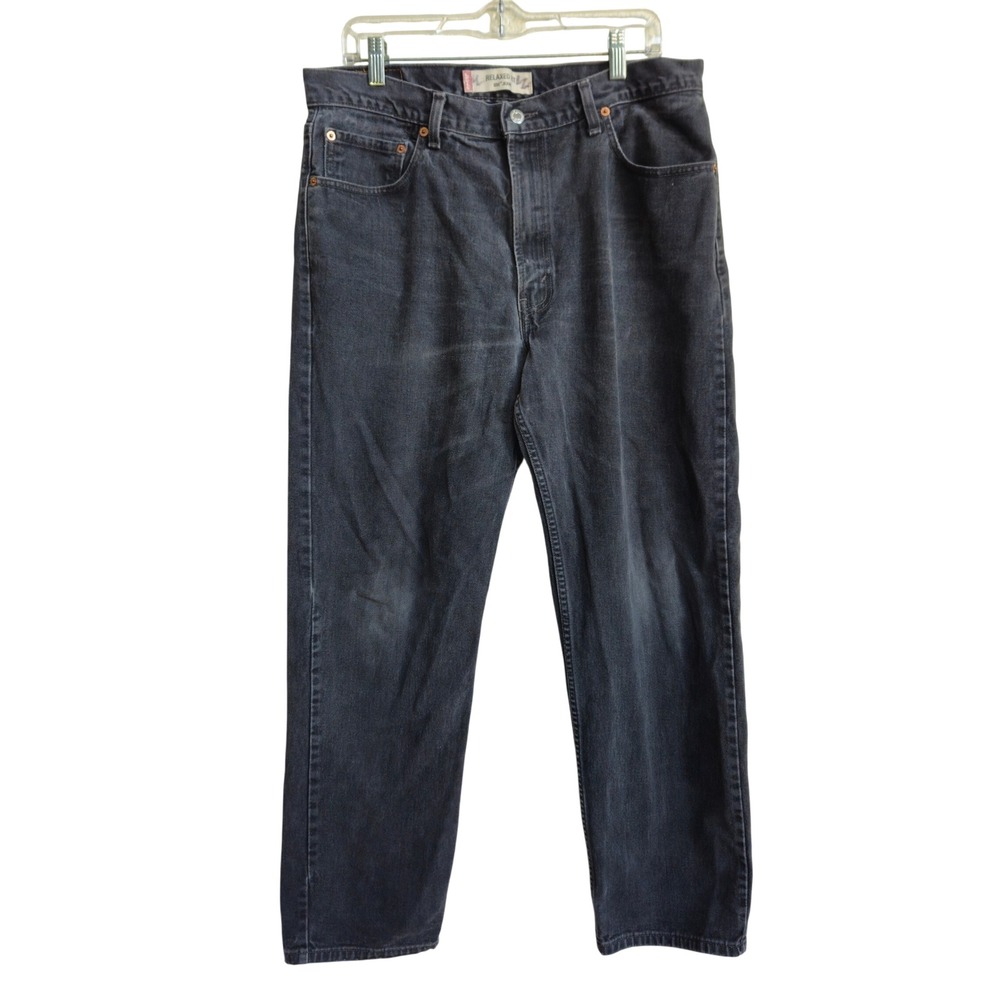 Vintage Levi's 550 Relaxed‎ Fit Jeans 2003 Faded 36x32 Act 34x30 Black Wash Y2K